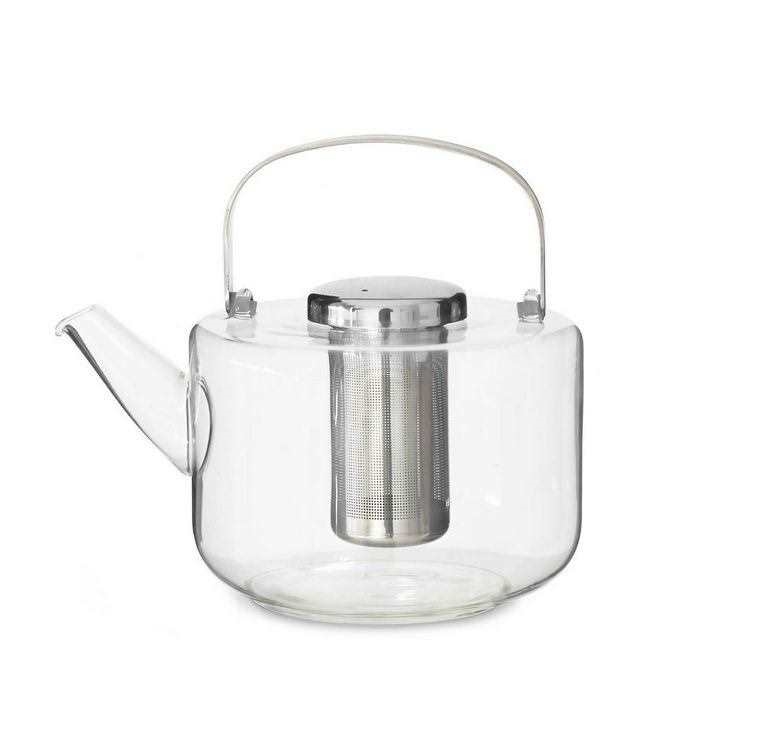 Transparente Glasteekanne mit Edelstahlsieb, Teekanne, Glas, Glasgießer, Kaffee/Teekanne, Auslauf design