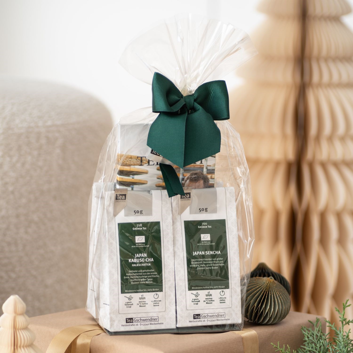 Geschenkverpackung mit Japan Sencha und Kabuse-Cha Tee, Tees, Grüner Tee, Japan Sencha, 50 g, Geschenkset