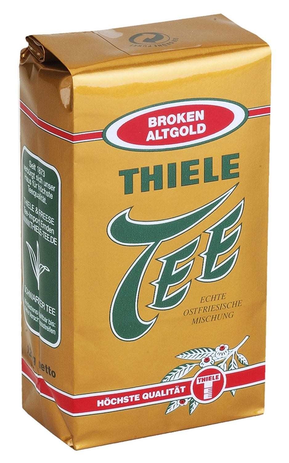 Packung Thiele Tee Broken Altgold, schwarzer Tee, Teig, Tee, Paket, Hochwertig, Altgold