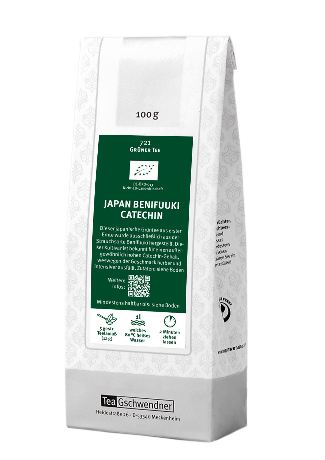 Bio-Grüntee Japan Benifuuki Catechin, herber erster Flush