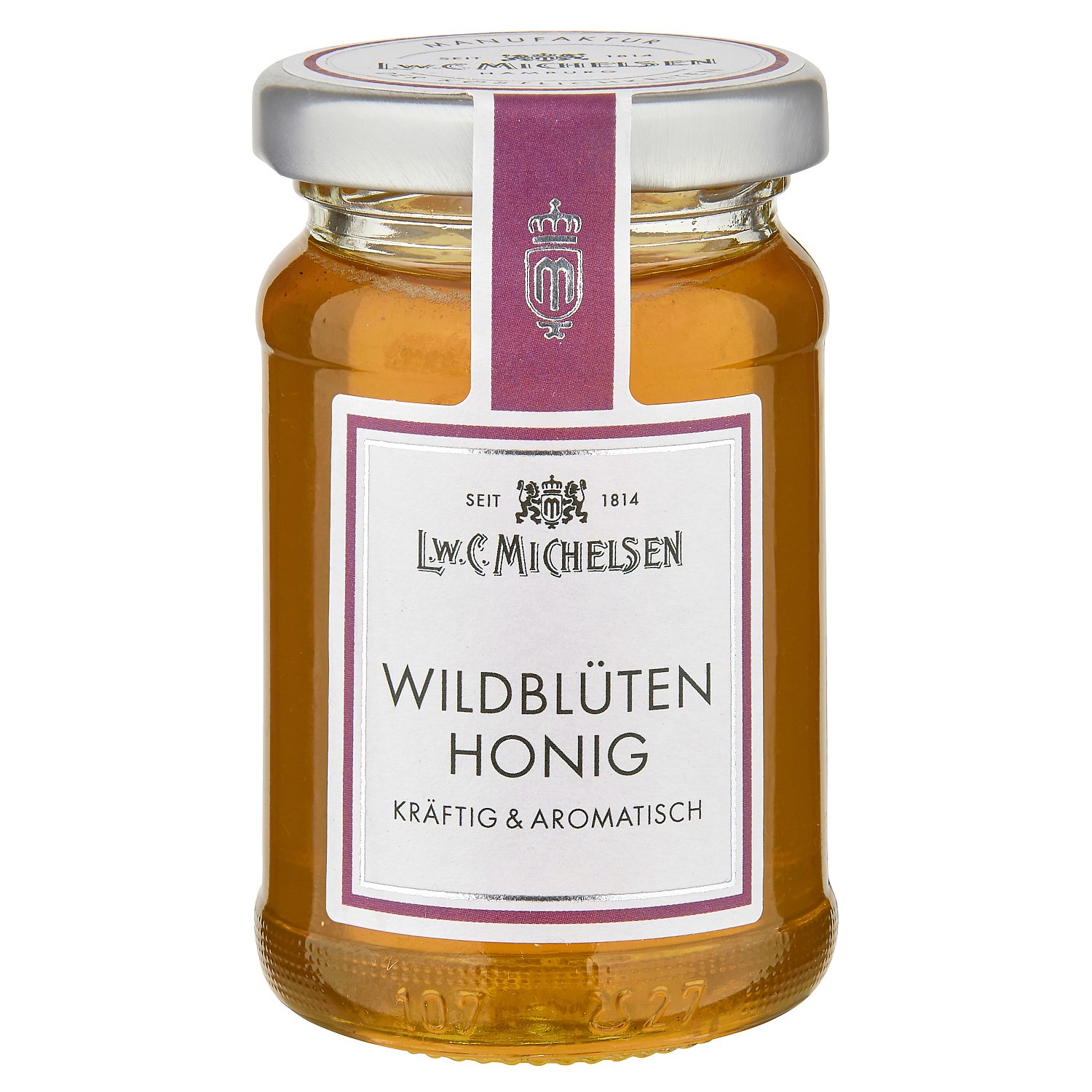 Glas L.W.C. Michelsen Wildblütenhonig, kräftig aromatisch, Honig, Wildblüten, Glasbehälter, Kräftig & aromatisch, Glas jar