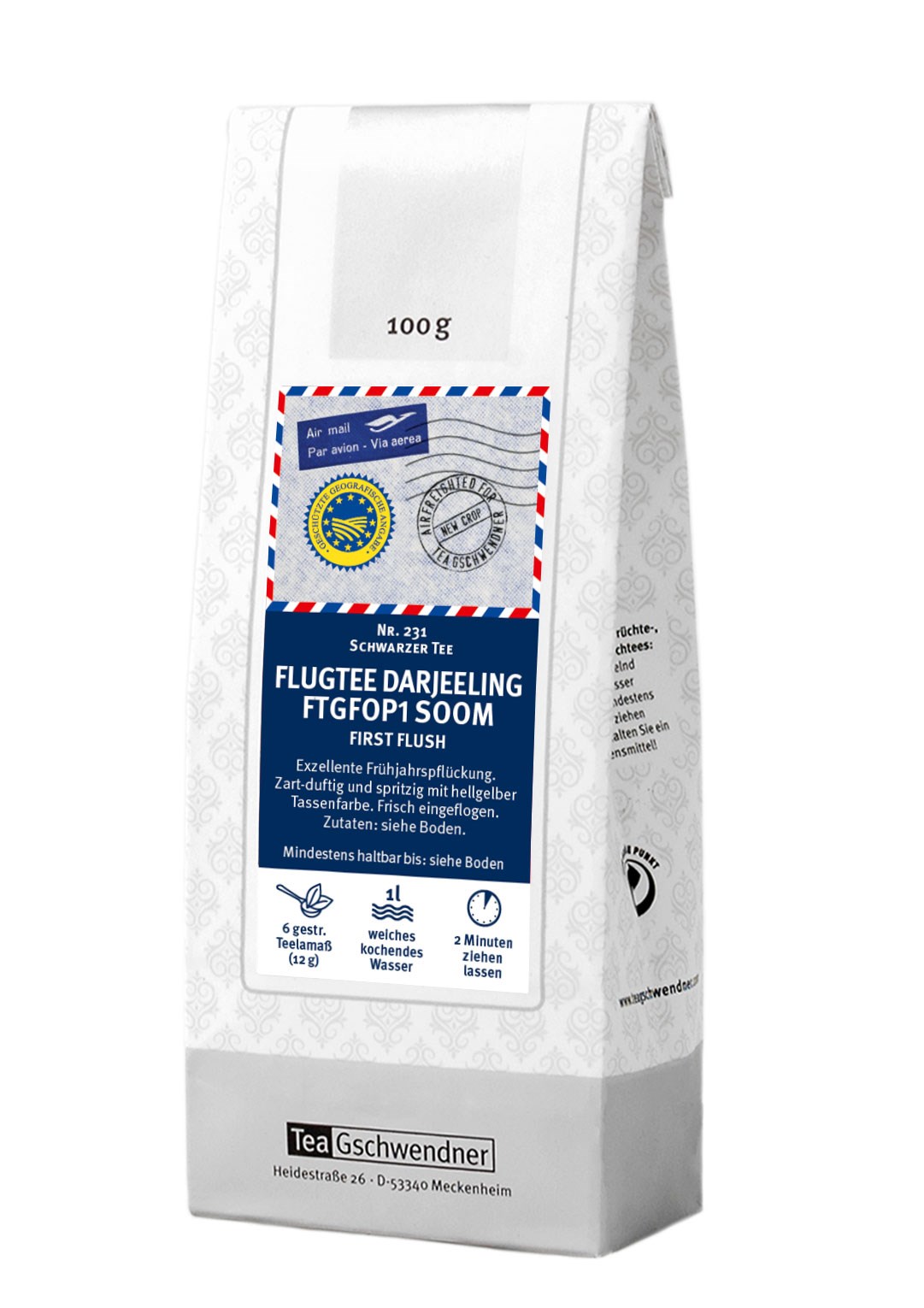 Schwarztee, First Flush, 500 ml, 100 g, Lose Tee