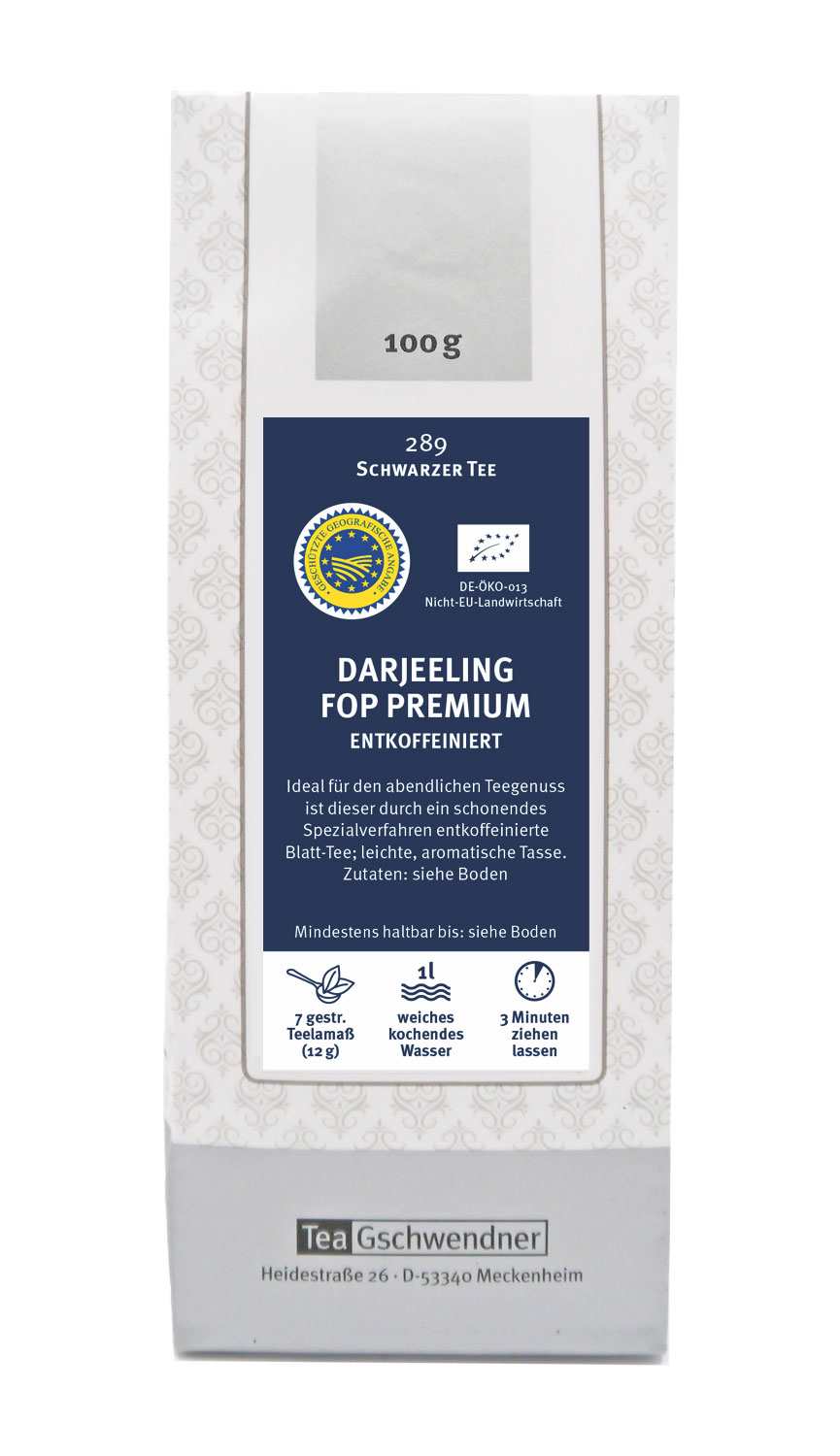Darjeeling FOP Premium (entkoffeiniert) Bio