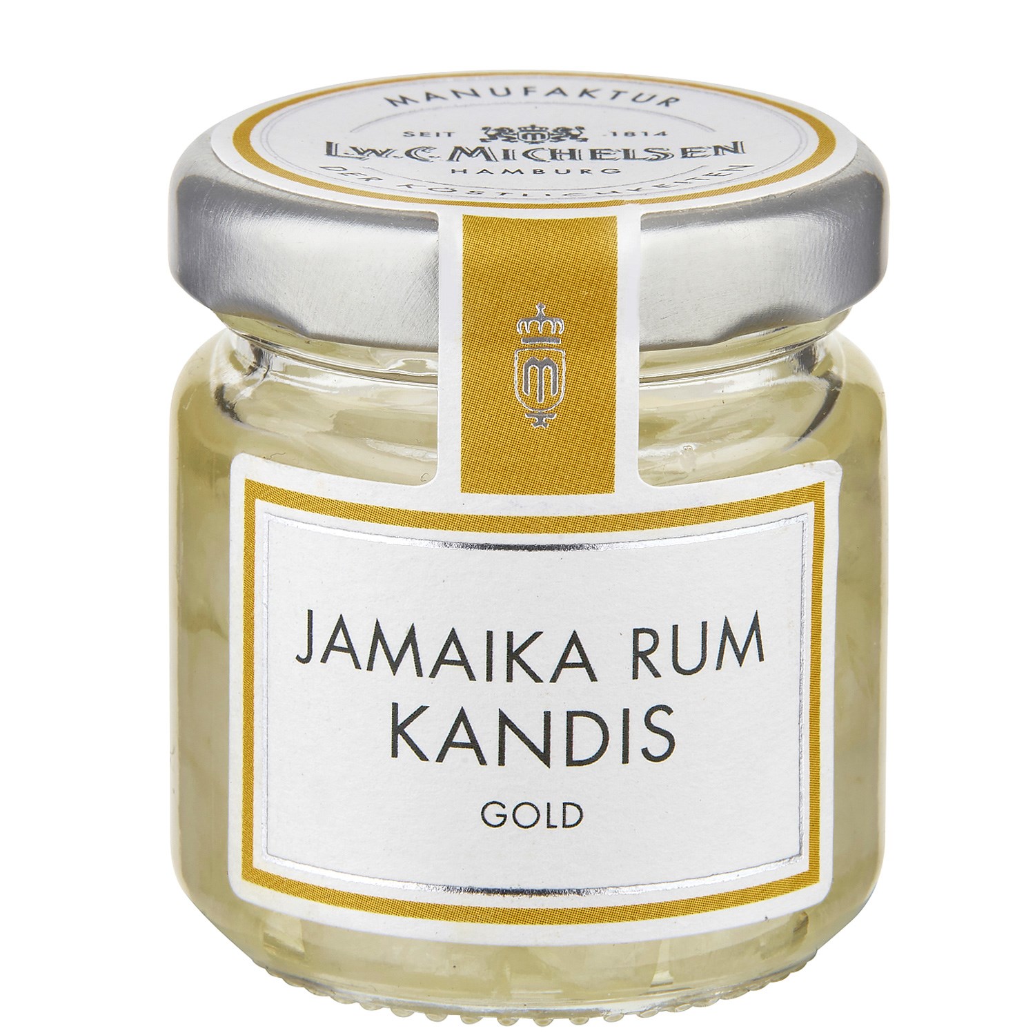 Glas Jamaika Rum Kandis Gold von L.W.C. Michelsen, rum, jamaika rum, gold, glossy jar, glass jar