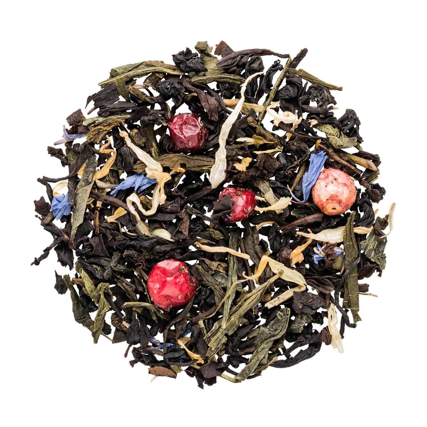 Lose Früchtetee-Mischung mit Beeren und Blüten, Schwarztee, Kirsche, Kräutertee, Blumenblätter, Lose Mischung
