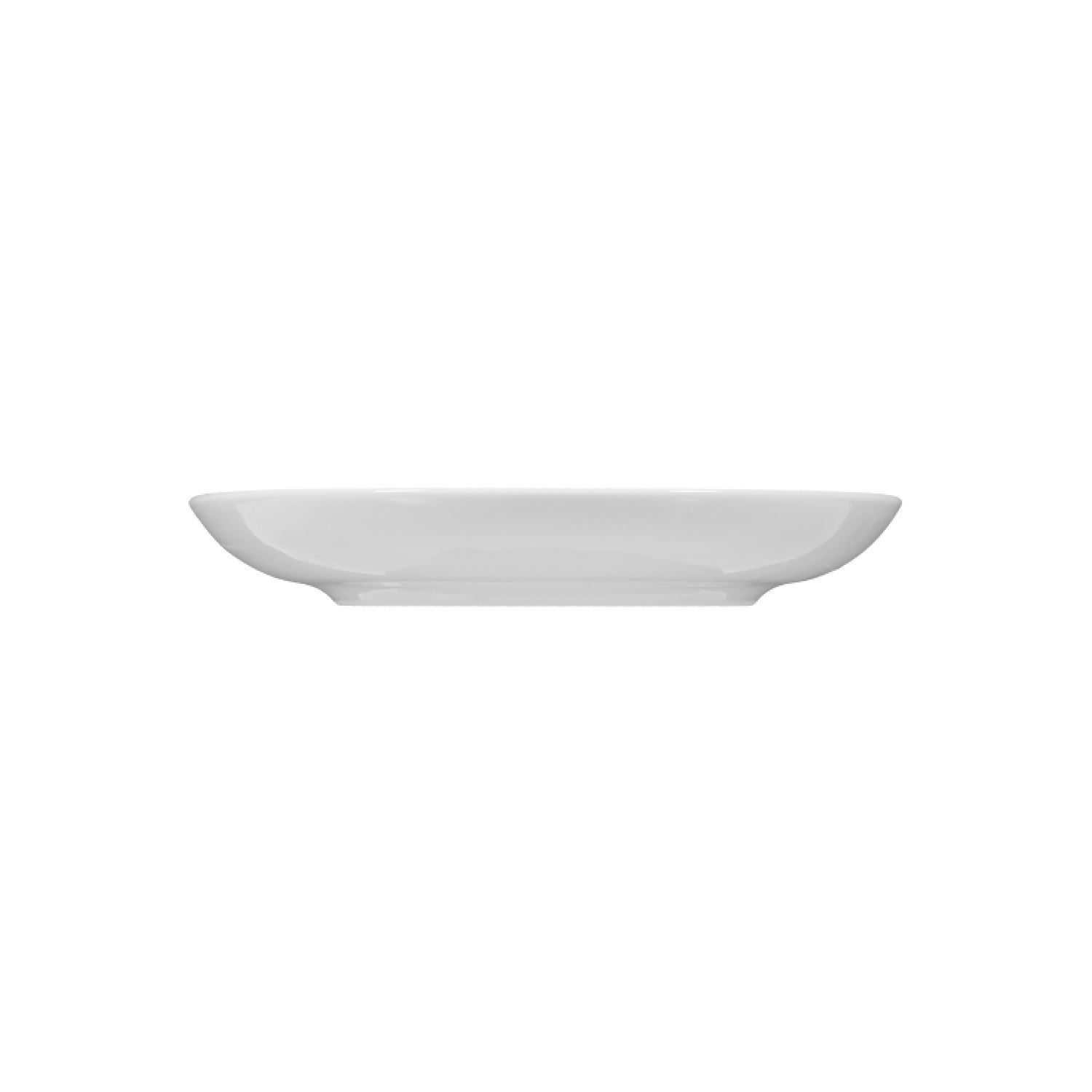 Ovaler weißer Porzellanteller, flache Form, Teller, Porzellan, Flach, Weiß, Minimalistisch
