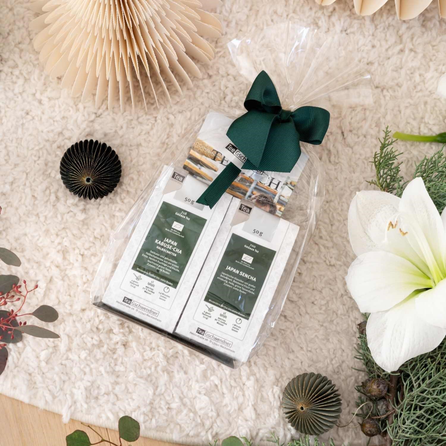 Geschenkset mit japanischem Grüntee Kabusecha und Sencha, tee, tee-Geschenkset, grüner Tee, japanischer Tee, Geschenkverpackung