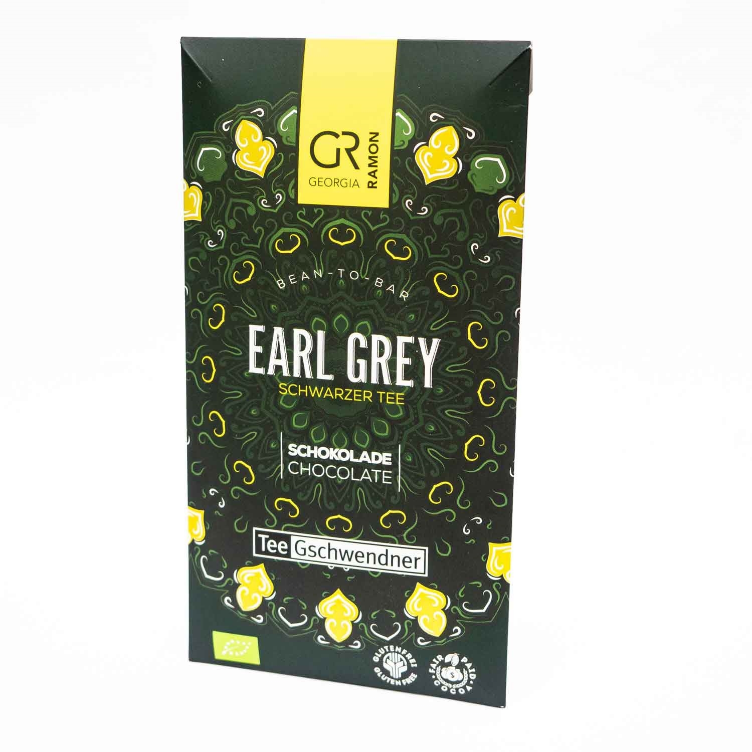 Tafel Schokolade Georgia Ramon Earl Grey, Earl Grey, Schwarztee, Schokolade, Bean-To-Bar, Kartonverpackung