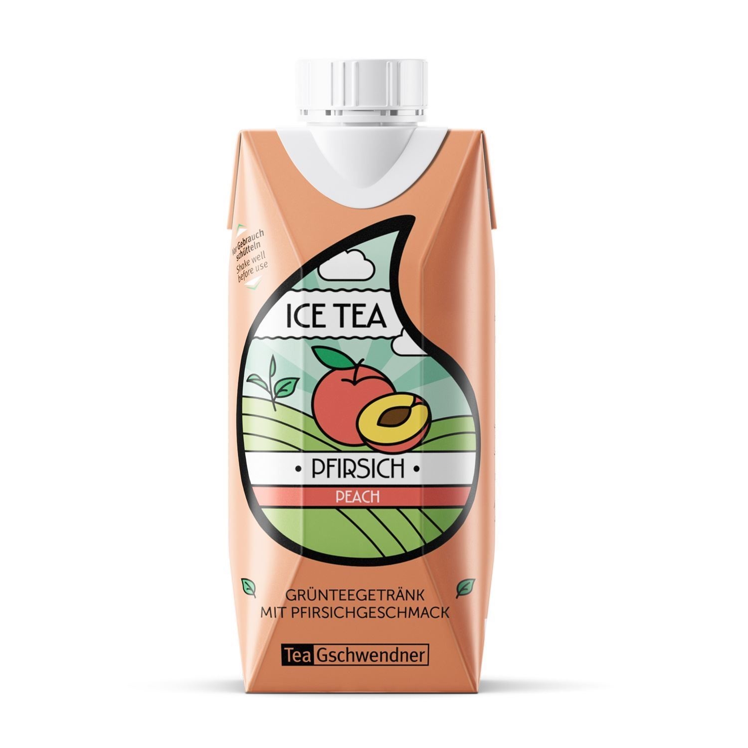 Ice Tea, Pfirsich, Pfirsichgeschmack, Grünteegetränk, Trinkpackung