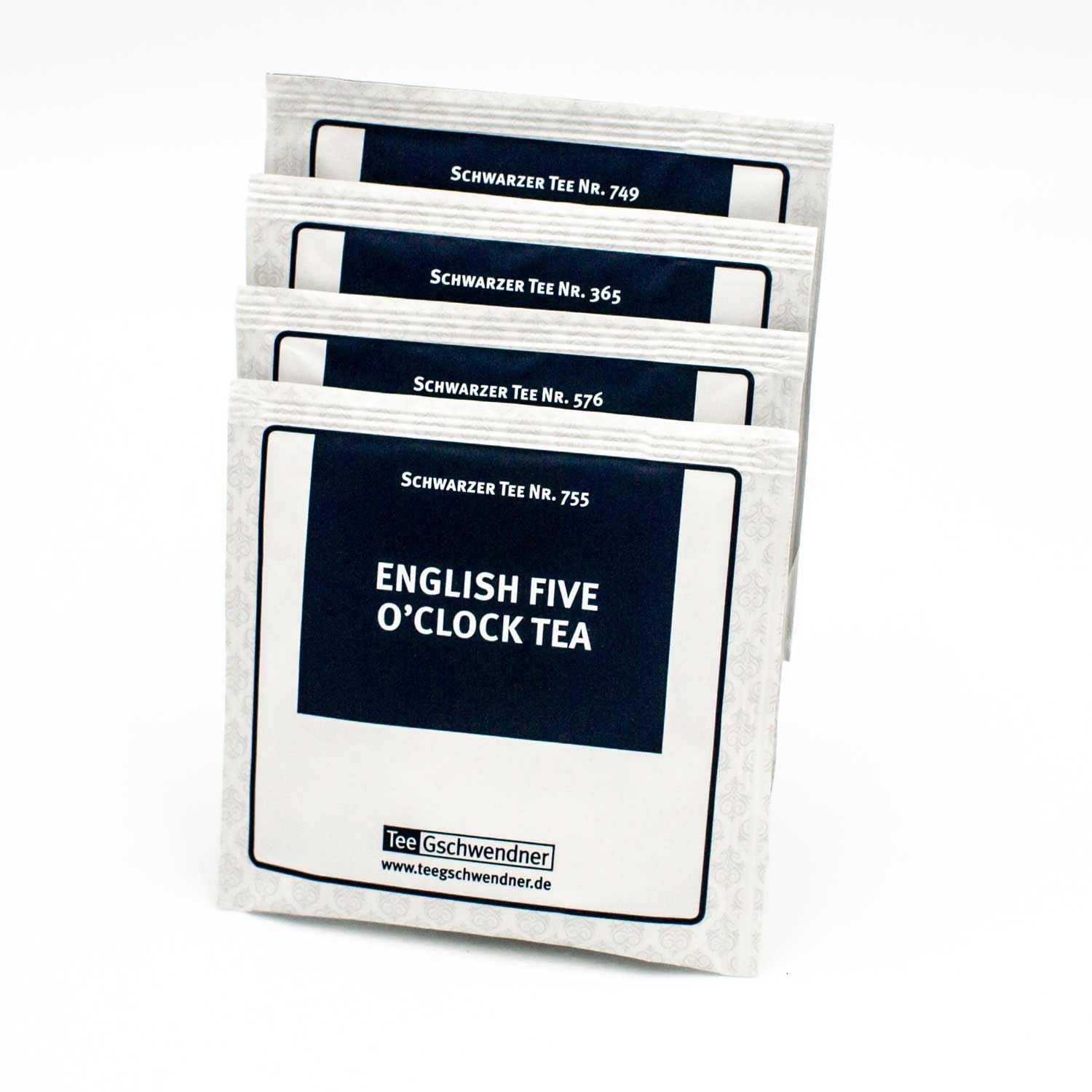 Teebeutel English Five O’Clock Tea von Tee Gschwendner, tee, english five o'clock tee, tea beutel, instant tee mische, verpackung