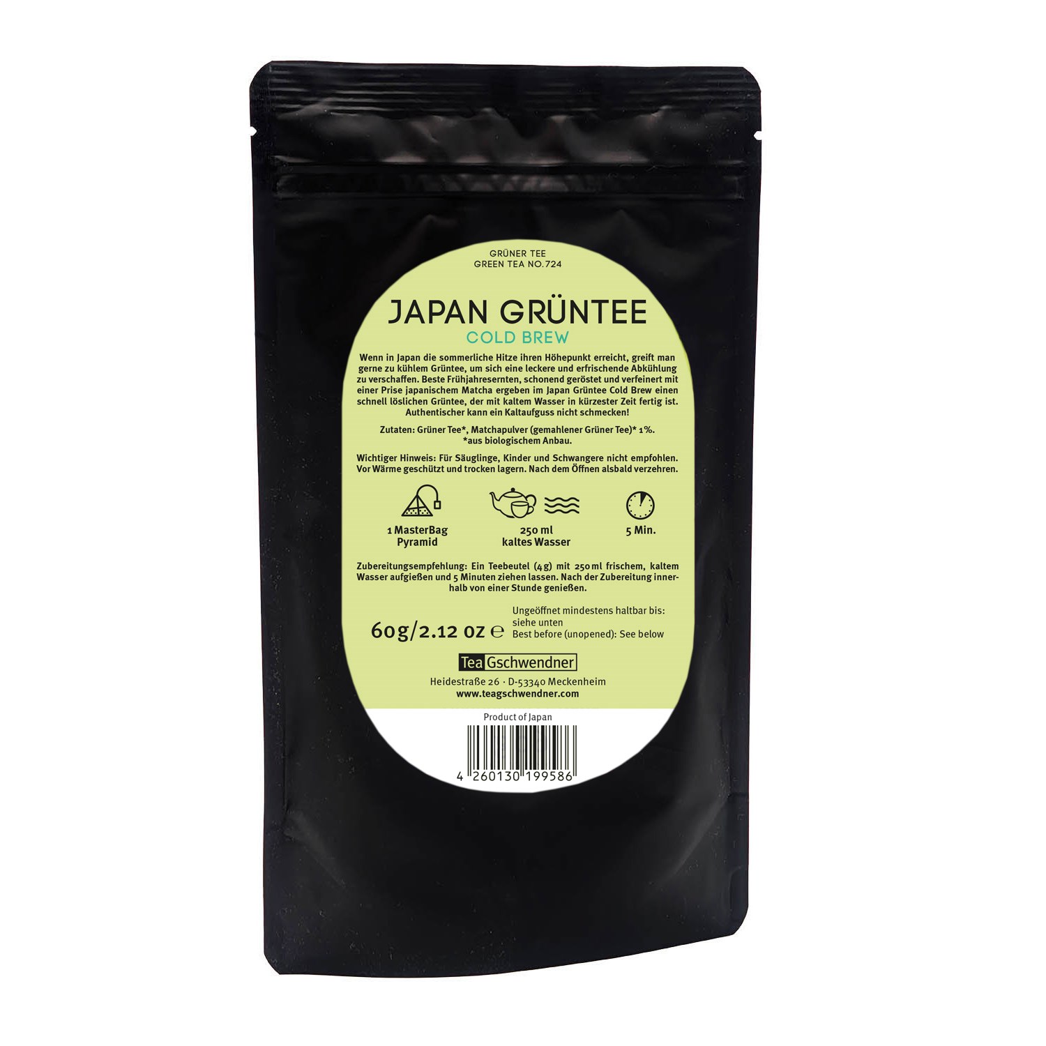 Japan Gr%C3%BCntee, Gr%C3%BCner Tee, Kalter Aufguss, Teebeutel, 60 g