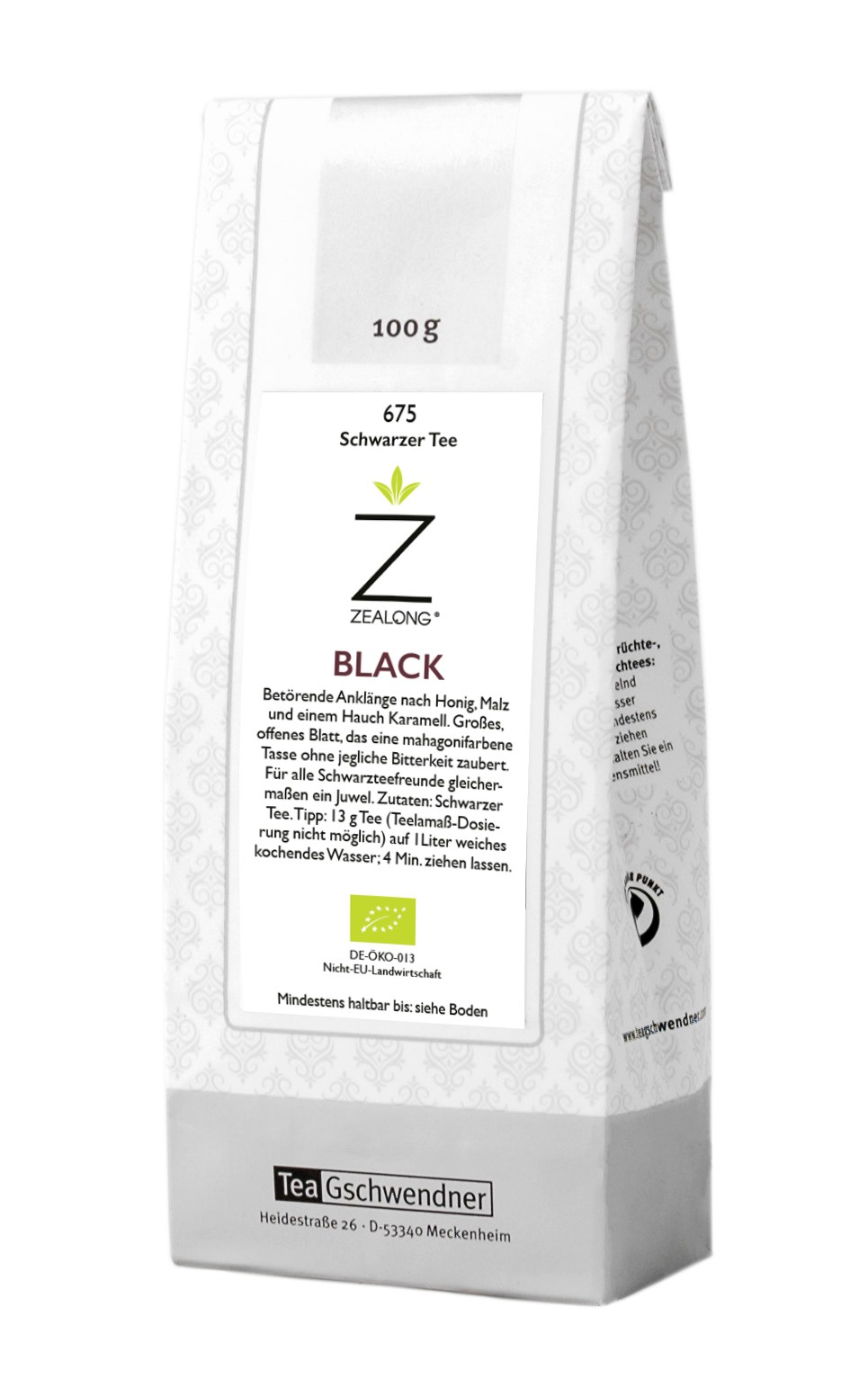 Packung Teegschwendner Zealong Black Schwarzer Tee 100g, Schwarztee, Black, ZeaLong, 100 g, Teepackung