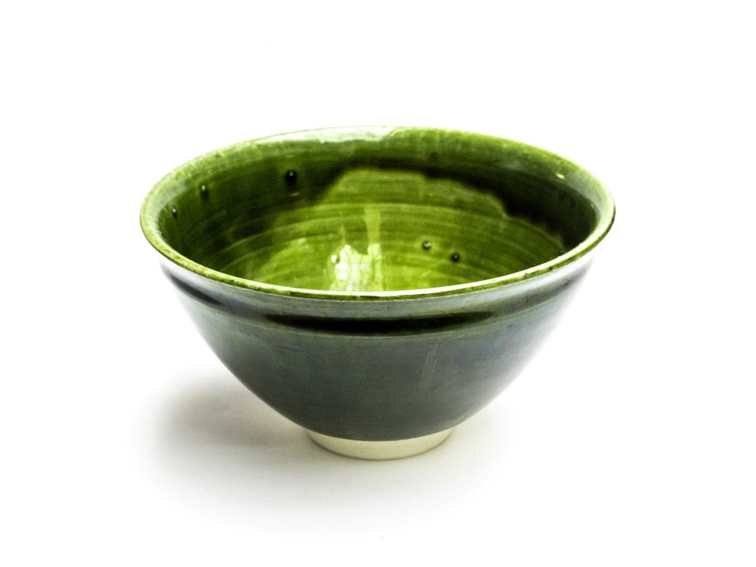 Grüne Keramikschale mit glänzender Glasur, Schüssel, Tee-Schale, GrünGlas, Keramik, dipfleg