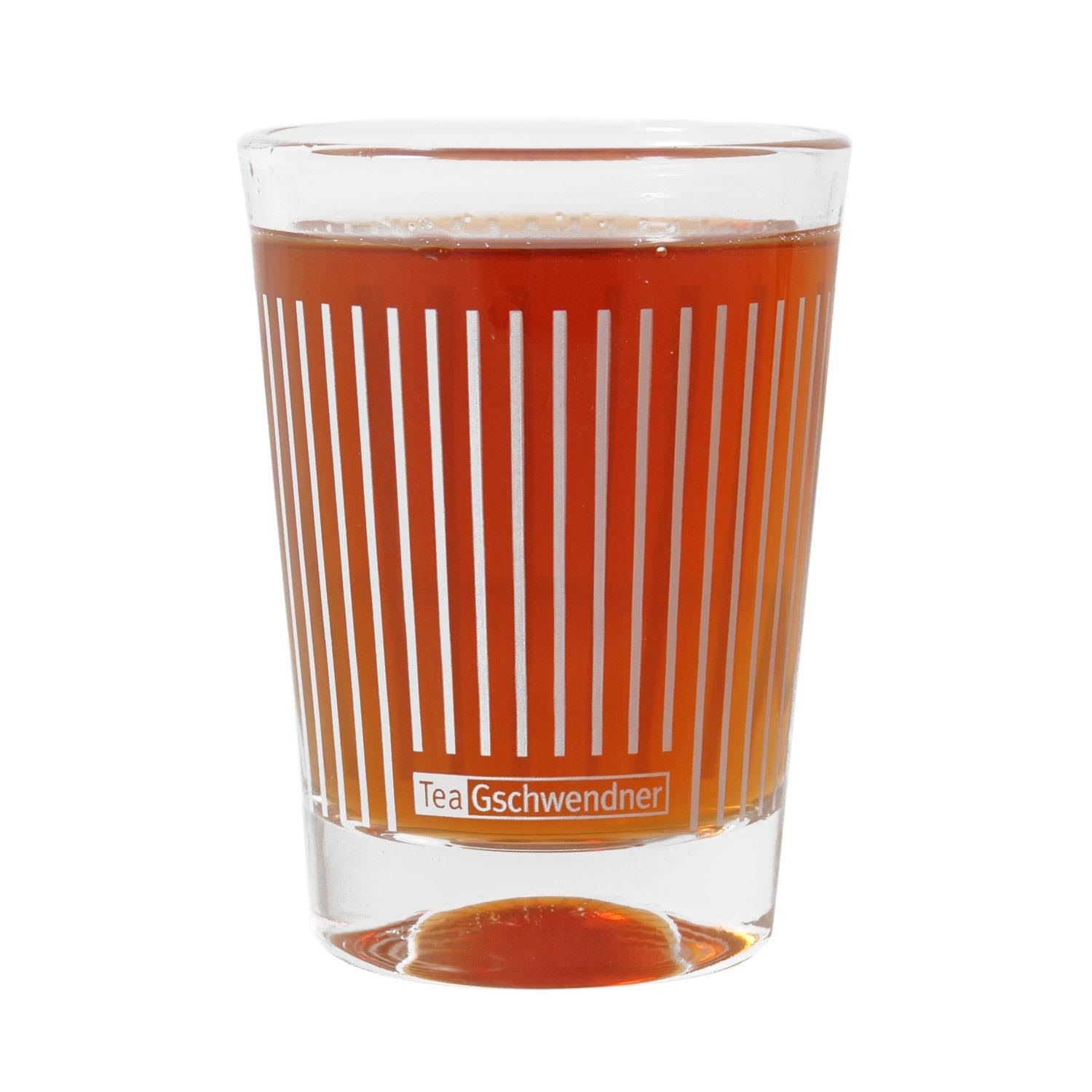 Transparente Teeglas Tasse Tee Gschwendner mit Tee, Glas, Teebecher, Trinkglas, braun, Gestreift