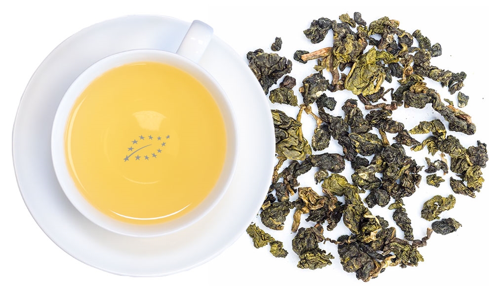 Weiße Tasse Oolong-Tee neben losen Teeblättern, Kanne Tee, Tee, Kräutertee, Blättertee, Kaffeb?, Tee, Grüner Tee, Kräutertee, lose Blätter, Tasse Tee