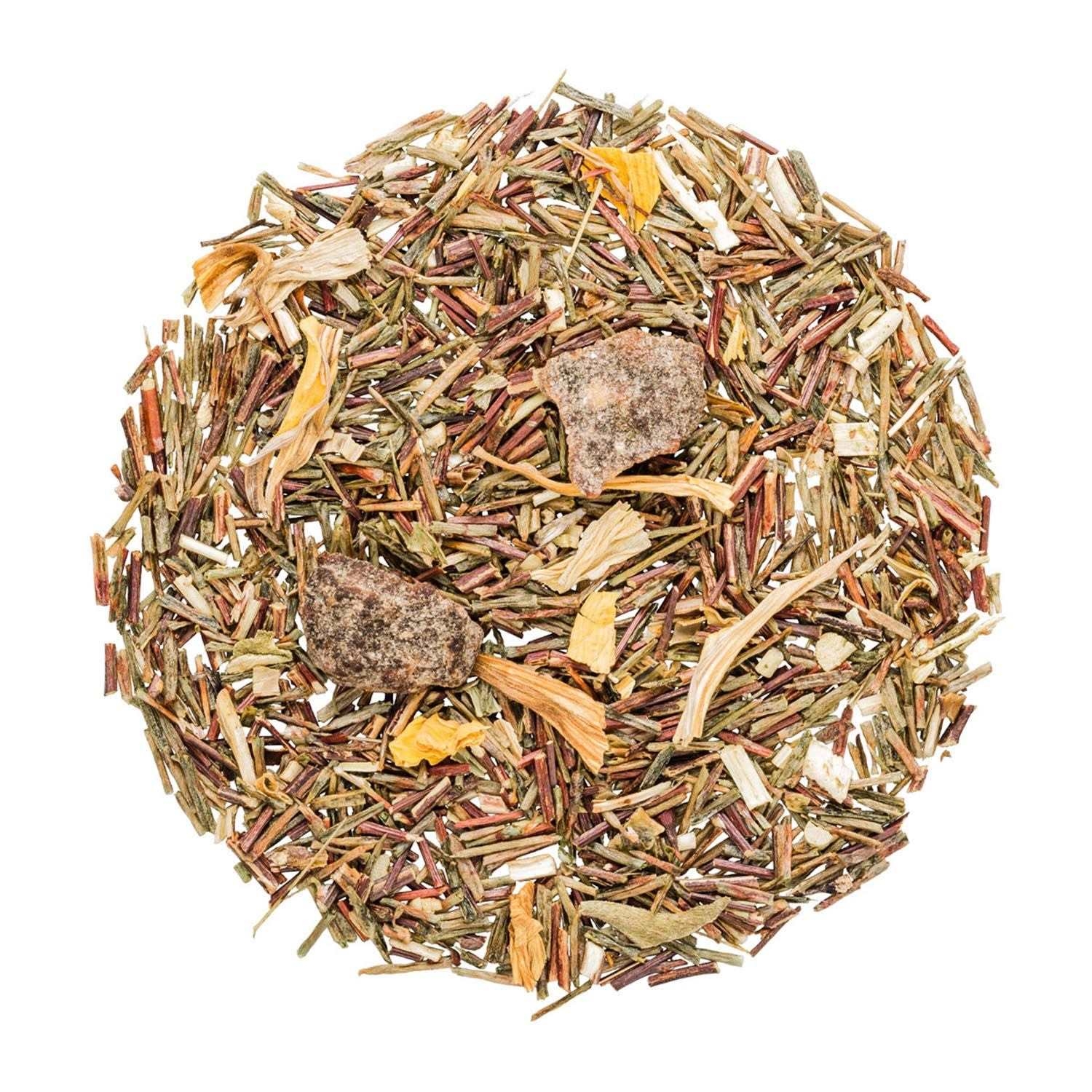 Runde Portion loser Rooibos Kräutertee Mischung, Kräutertee, Kräuter-Mischung, Blättermischung, Trockenkräuter, Farbige Holzfasern