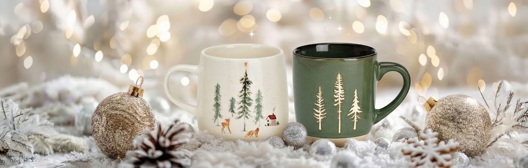 Tassen, Kaffeetasse, Weihnachten, Winter, Motive Wälder