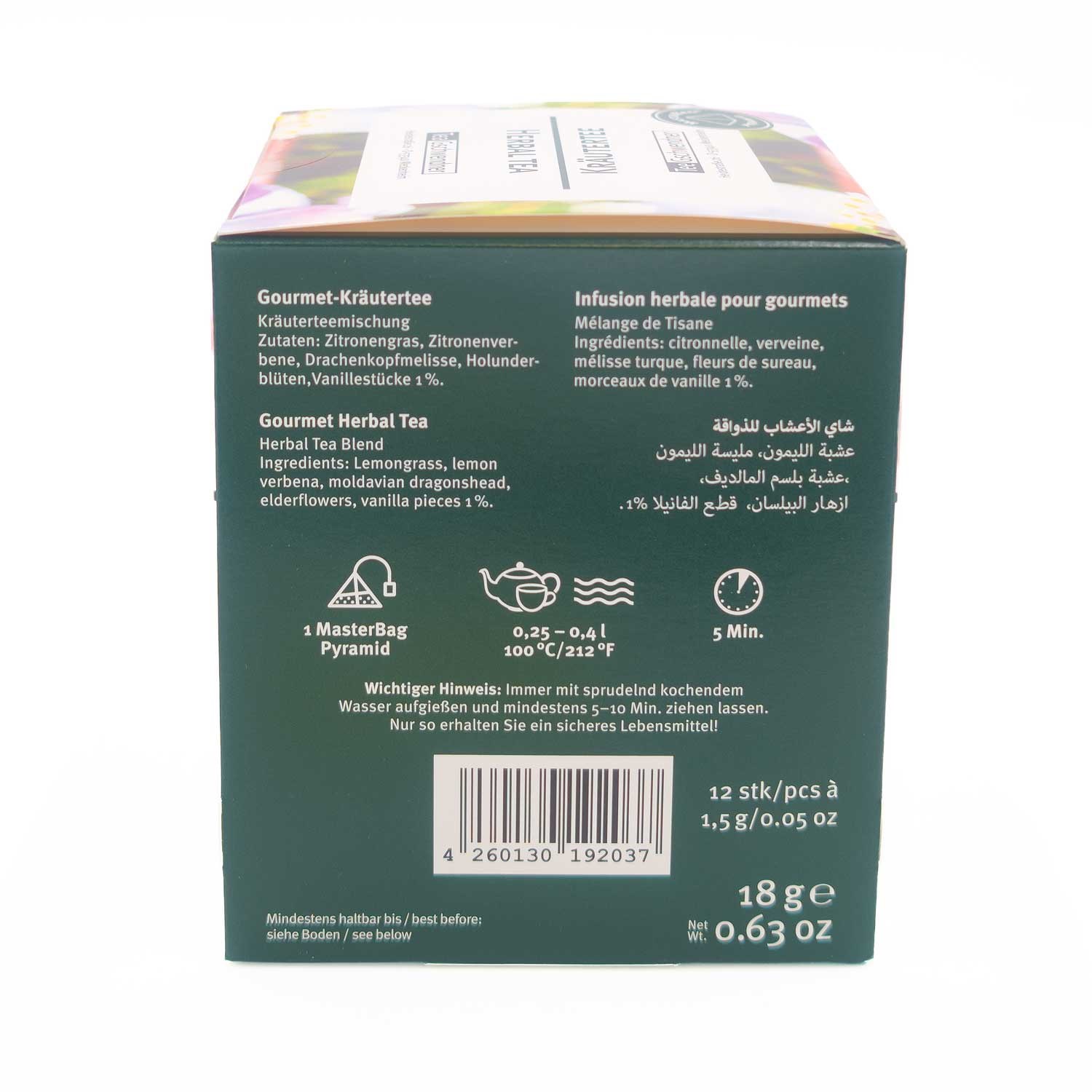 Box of Gourmet Herbal Tea MasterBag pyramid bags