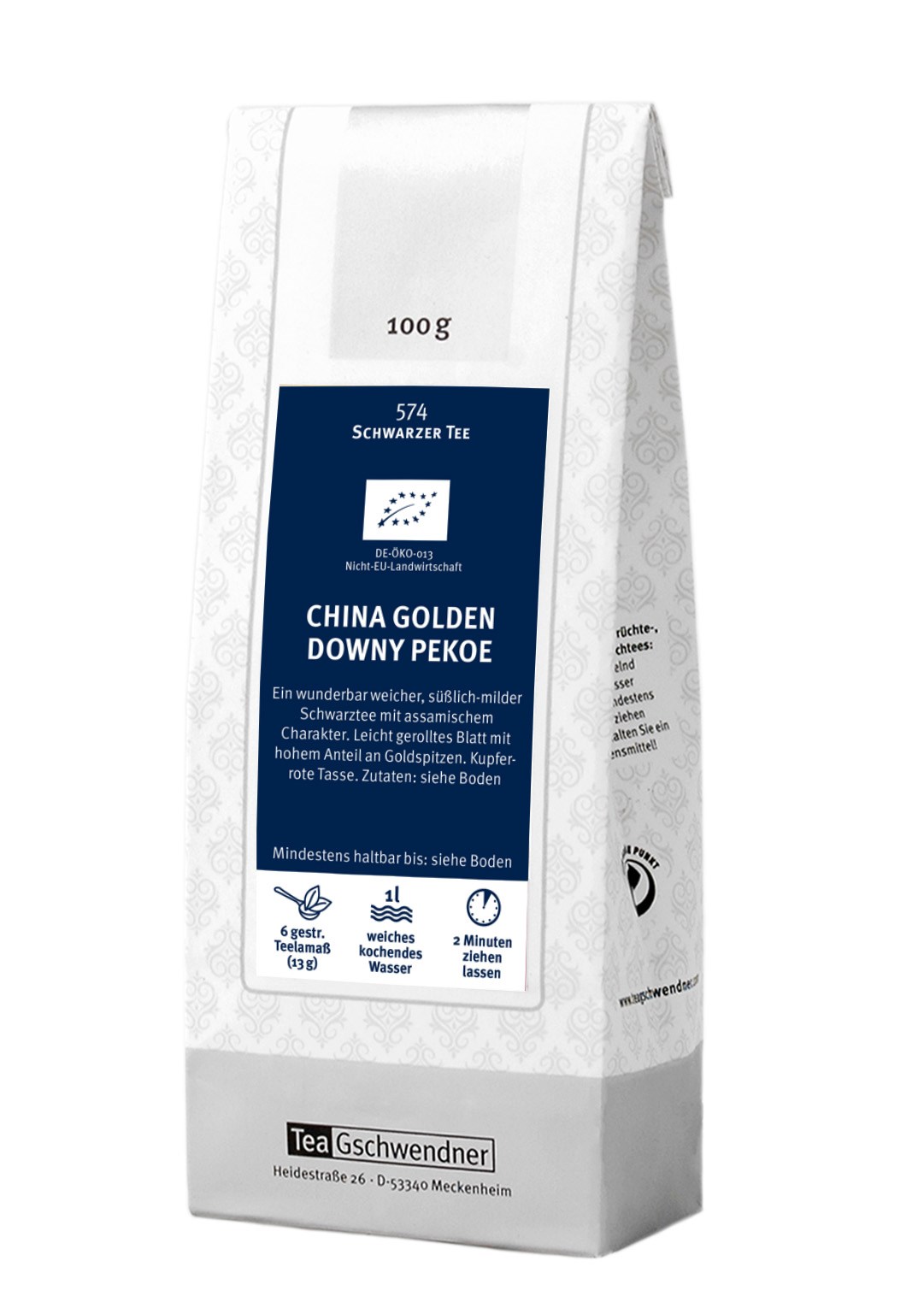 Teepackung China Golden Downy Pekoe Schwarzer Tee 100g, Schwarztee, China Goldenen Downy Pekoe, 100 g, Beuteltee, organisch?