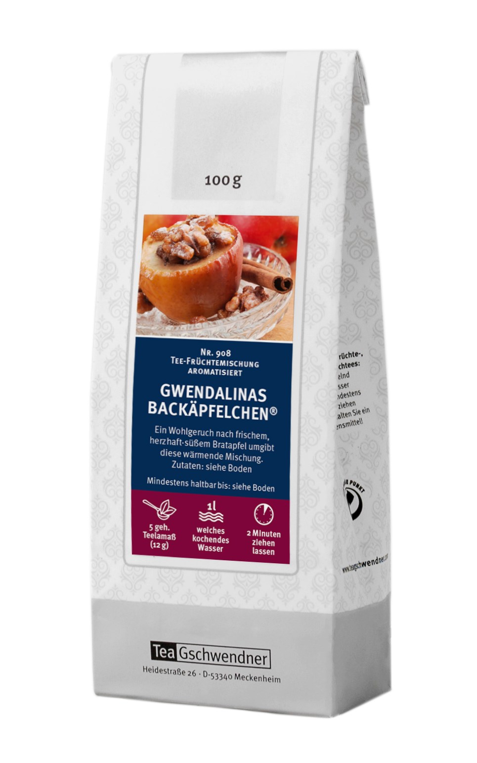 Tüte Gwendalinas Backäpfelchen Früchtetee 100 g, Backäpfelchen, Teemischung, Gewürz, Aromatisiert, Zutaten
