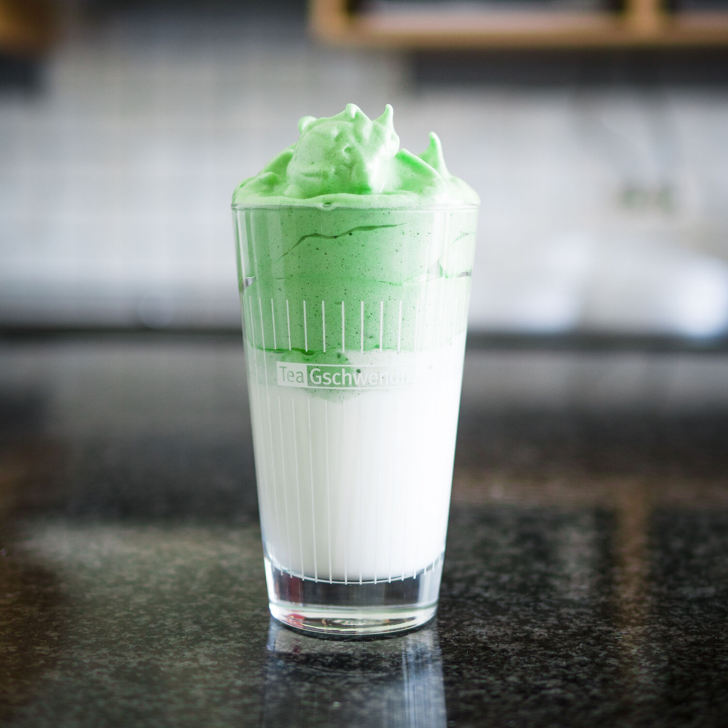 Milchshake, Minz, Grün, Schichtung, Glas