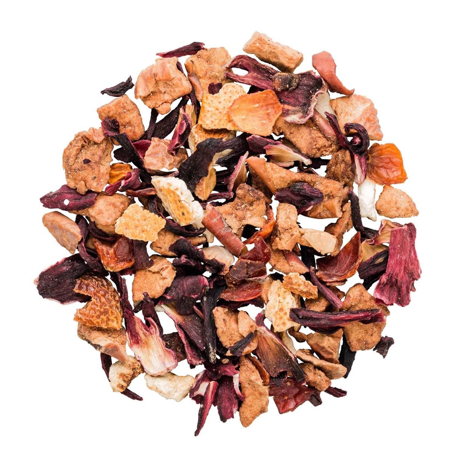 Lose Früchtetee Mischung mit Hibiskus und Apfelstücken, Kräutertee, Tee-Mischung, Trockenfrüchte, Fruchtstückchen, Rosenhippe?
