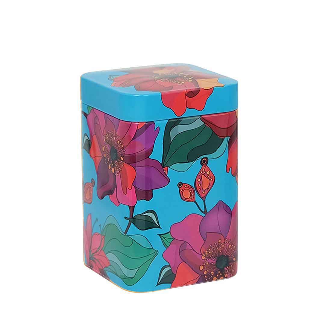 Tea Tin Eigenart "Poppy" 100g turquoise