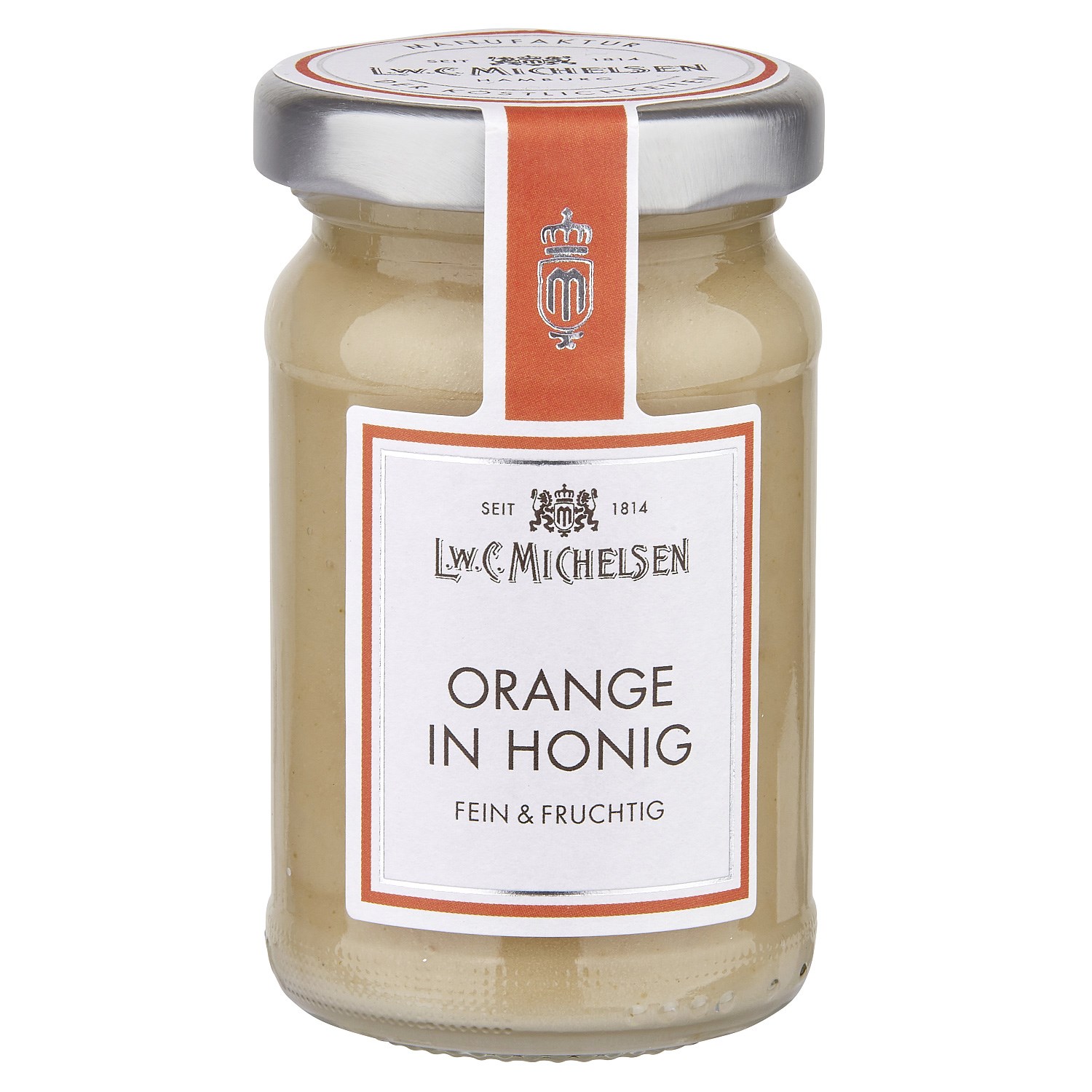 Glas L.W.C. Michelsen Orange in Honig, fein & fruchtig, Orangengeschmack, Honig, Glas, Kleiner Glas, Fein & Fruchtig