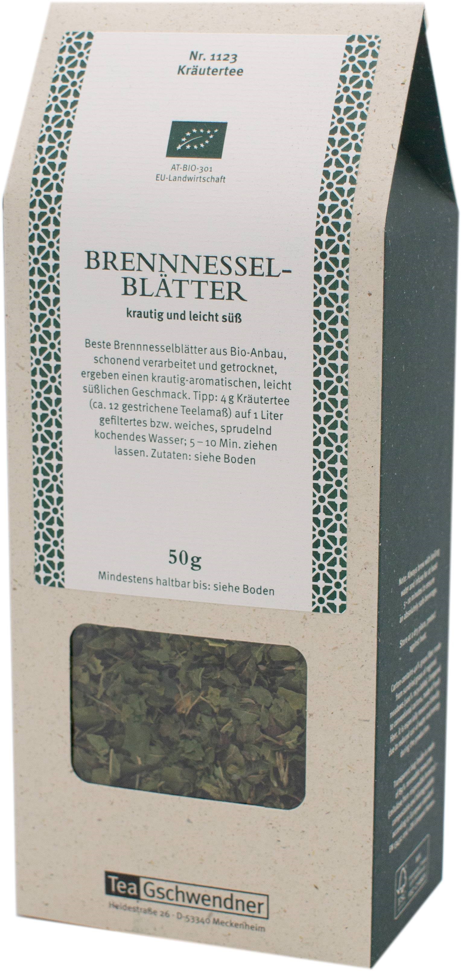Packung Bio Brennnesselblätter Kräutertee 50g, Kräutertee, Tee, Blätter, Bio-Anbau, 50 g