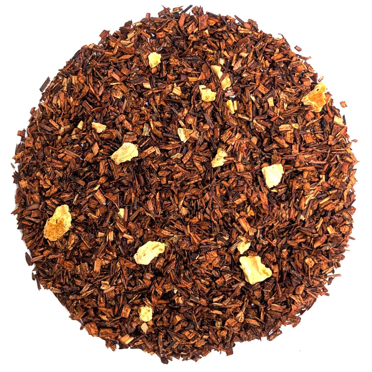 Rooibos-Tee, Lose Teemischung, Orangenschalen, Dunkelbraun, Grob geschnitten