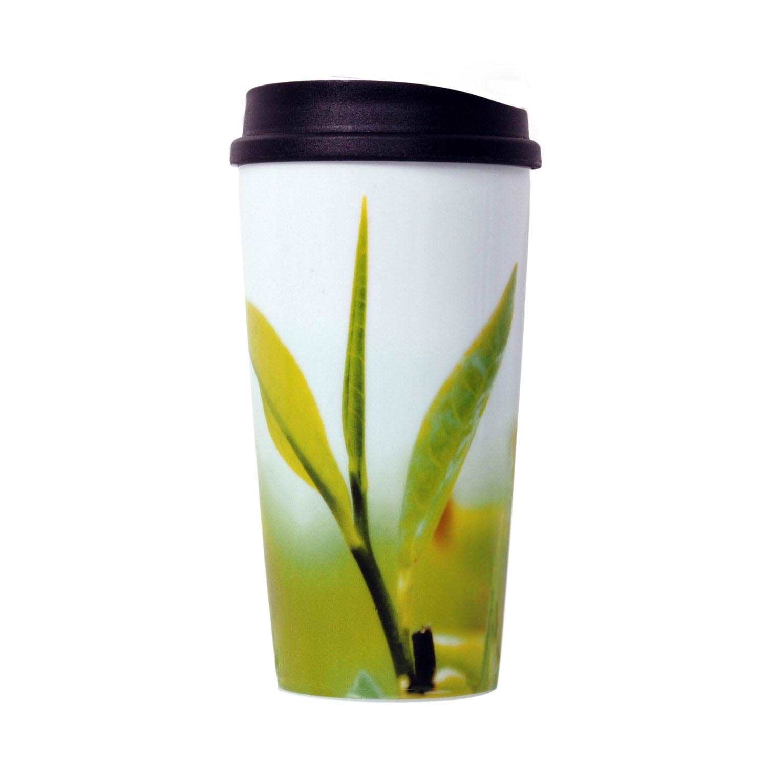 Double walled to go cup "Teeblatt" (tea leaf) 0,45l