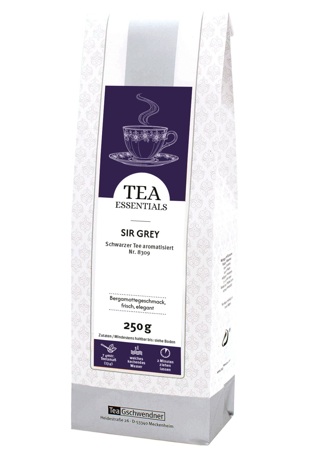 Schwarzer Tee, Bergamottegeschmack, Loser Tee, 250 g