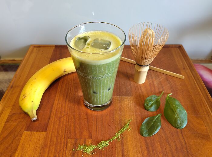 grüner smoothie, Banane, Spinat, Glas, Küchenutensilien