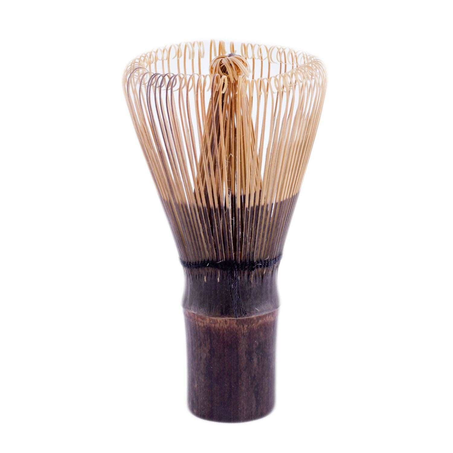 Brauner Matcha-Bambusbesen Chasen für Tee, Käsebürste, Holzbürste, Kochwerkzeug, Küchenutensil, Kohlefarbenes Griffholz