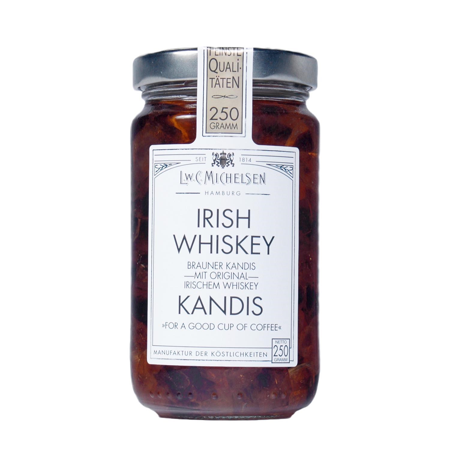 Glas L.W.C. Michelsen Irish Whiskey Kandis 250g, Irish Whisky, Kandis, Glas jar, 250 Gramm, Alcohol beverage