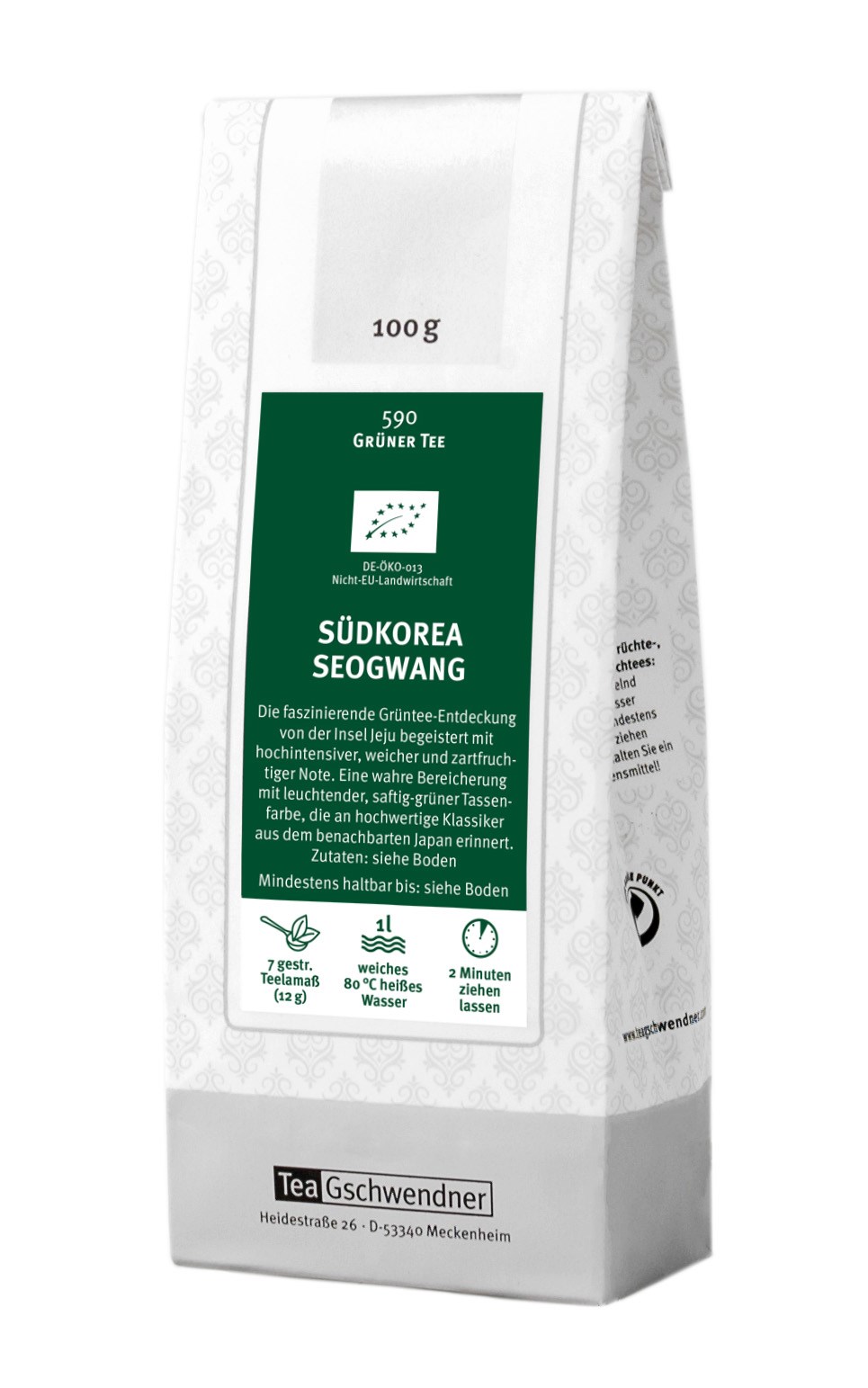 Grüner Tee, Süd Korea, Teebeutel, 100 g, 1 l