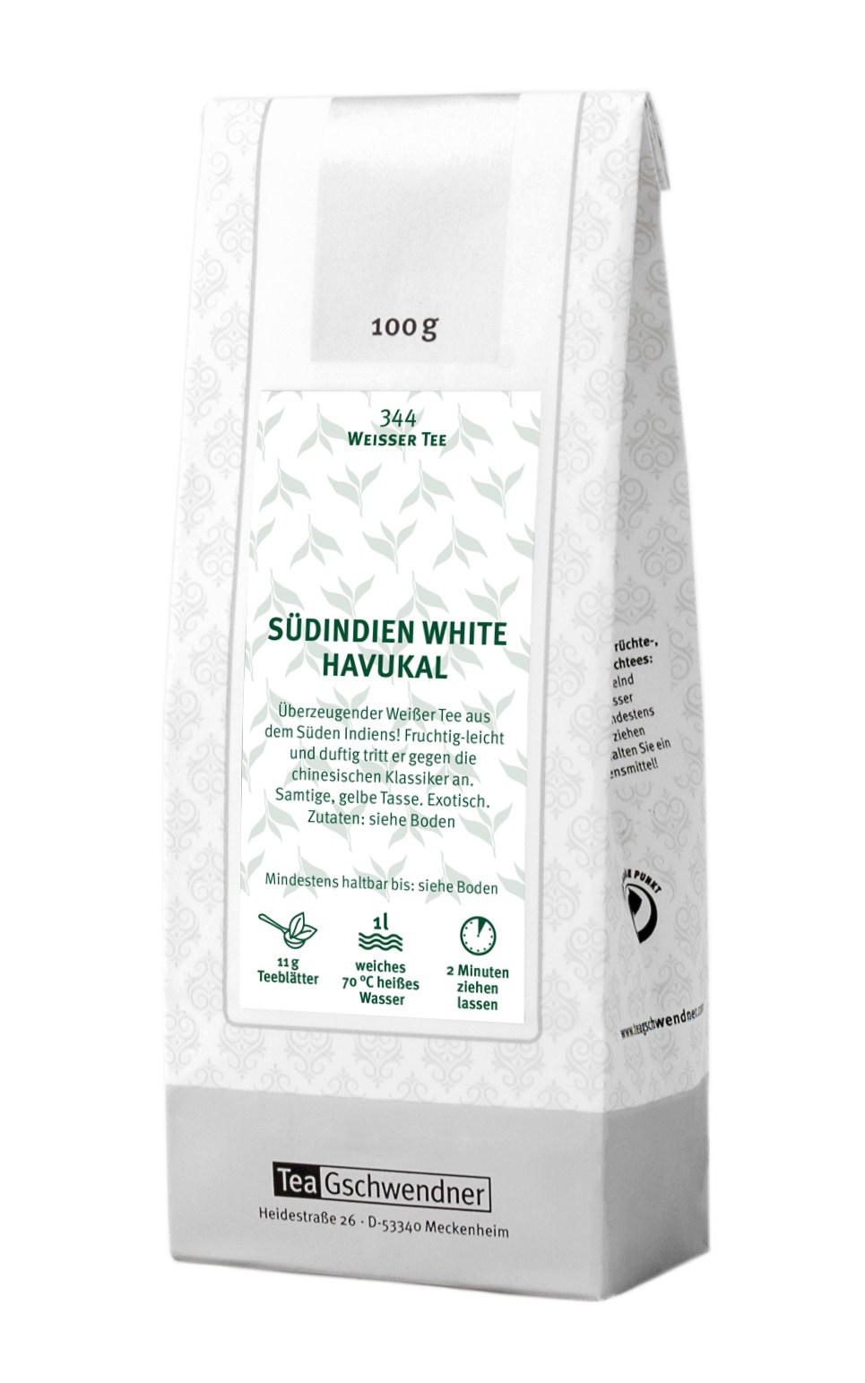 Teegschwendner Südindien White Havukal Weißer Tee 100g, Weißer Tee, Südindien, Havukal, 100 g, 1 l