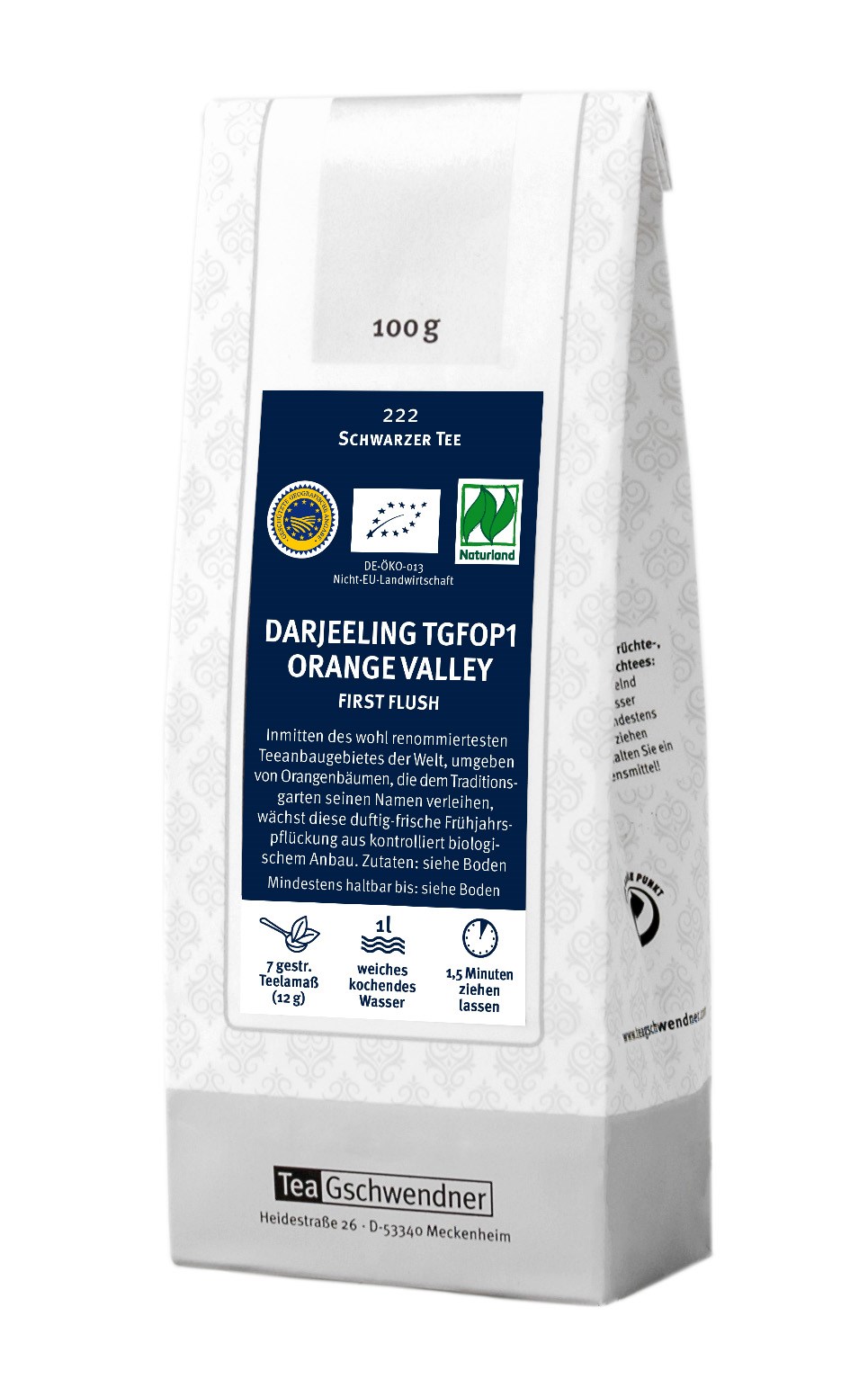 Darjeeling Schwarzer Tee Orange Valley First Flush 100 g, Schwarzer Tee, Darjeeling, Orange Valley, First Flush, Teeblätter
