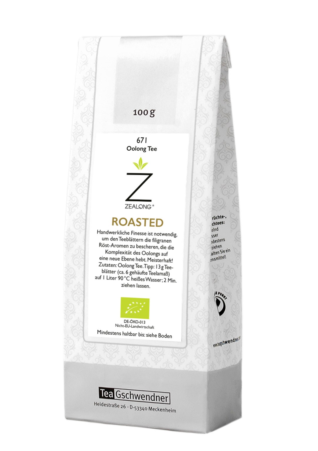 Packung Zealong Roasted Oolong Tee 100g Bio, Oolong Tee, Roasted, 100 g, Teebeutel, ZeaLong
