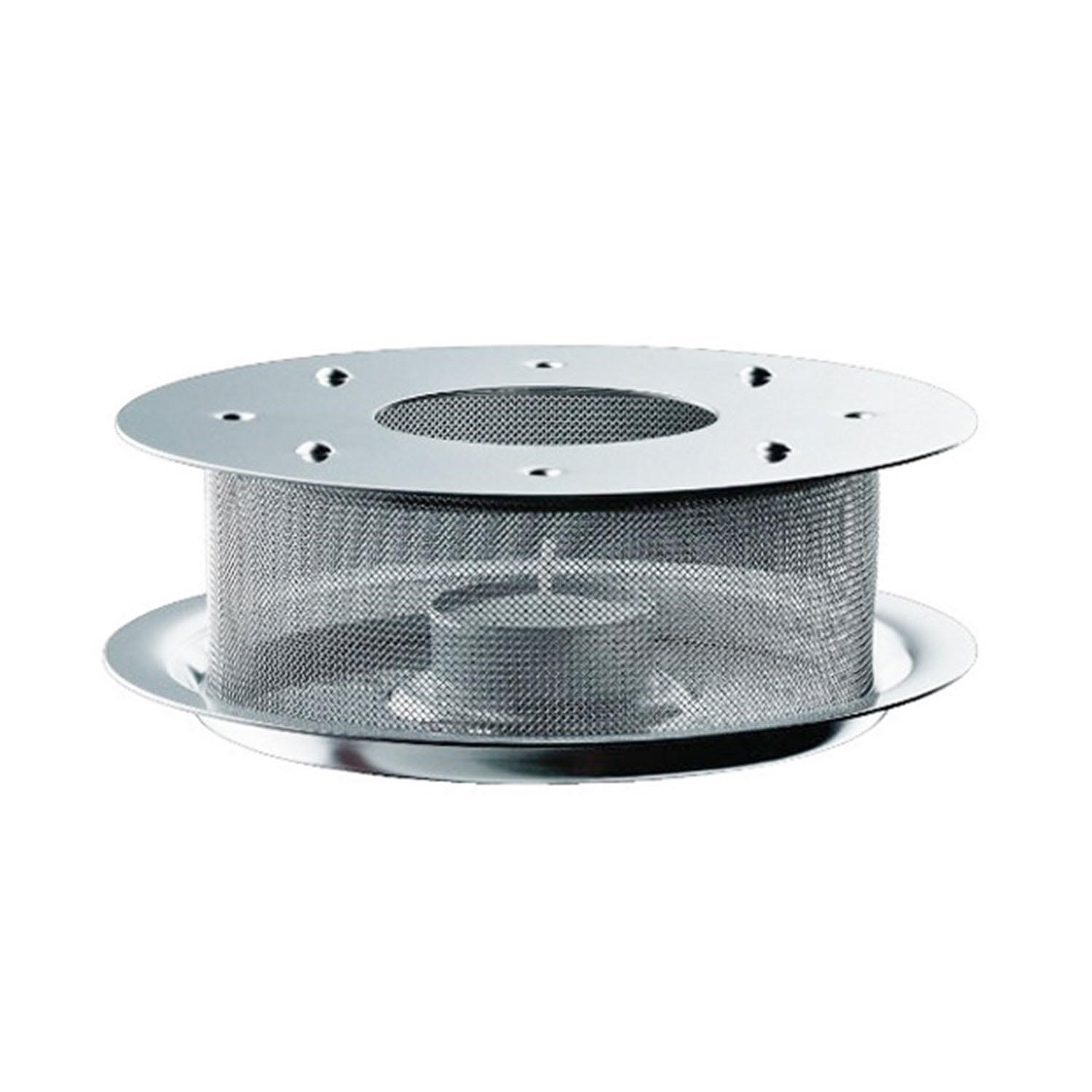 Runder Teelichthalter aus Edelstahl mit Netzgitter, Flächenbrennereinsatz, Filterschutz, Küchenfilter, Metallsieb, Spülenzubehör