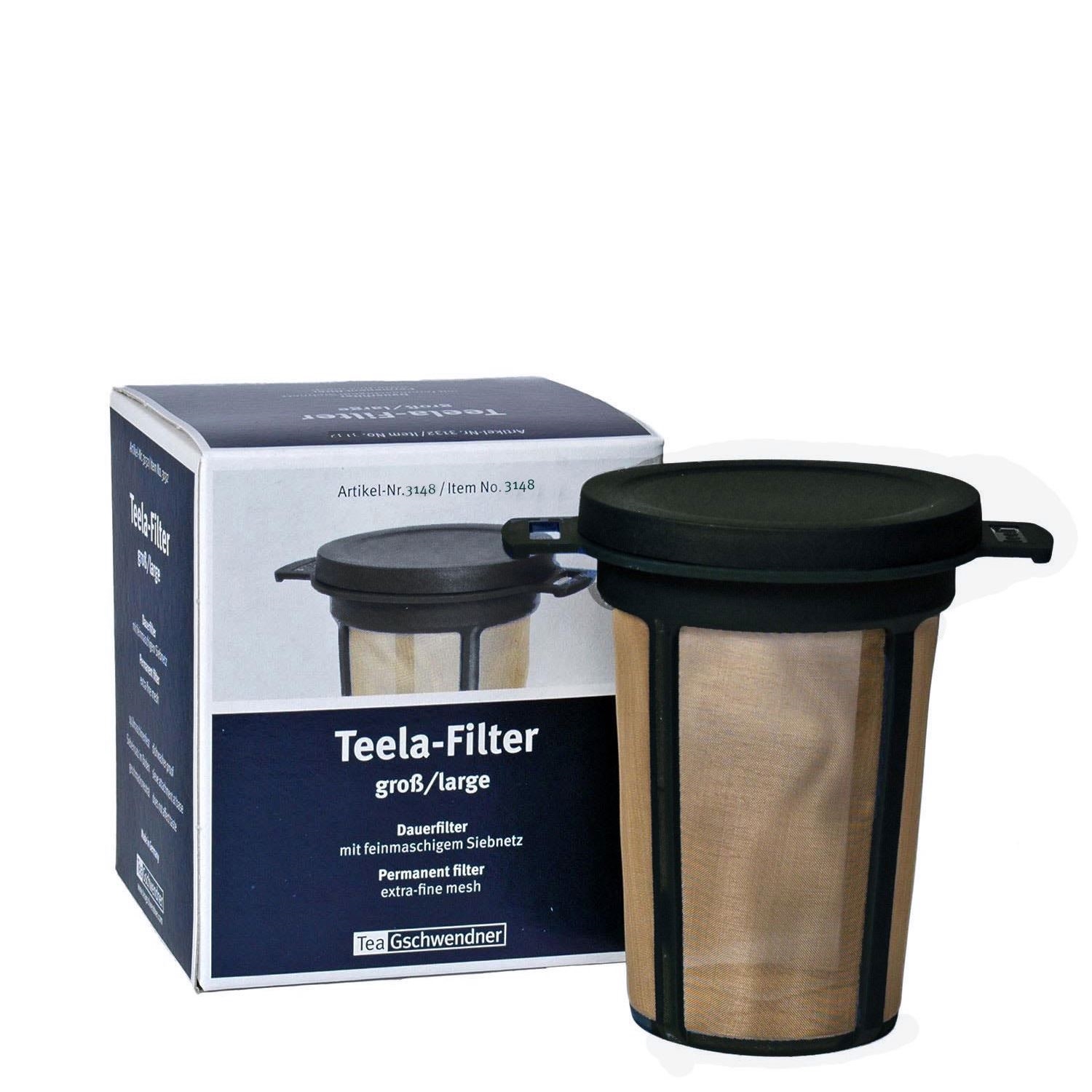 Teela-Filter groß Dauerfilter mit feinem Siebnetz, Teefilter, Kaffeemaschine, Filter, Mesh-Filter, Groß/large