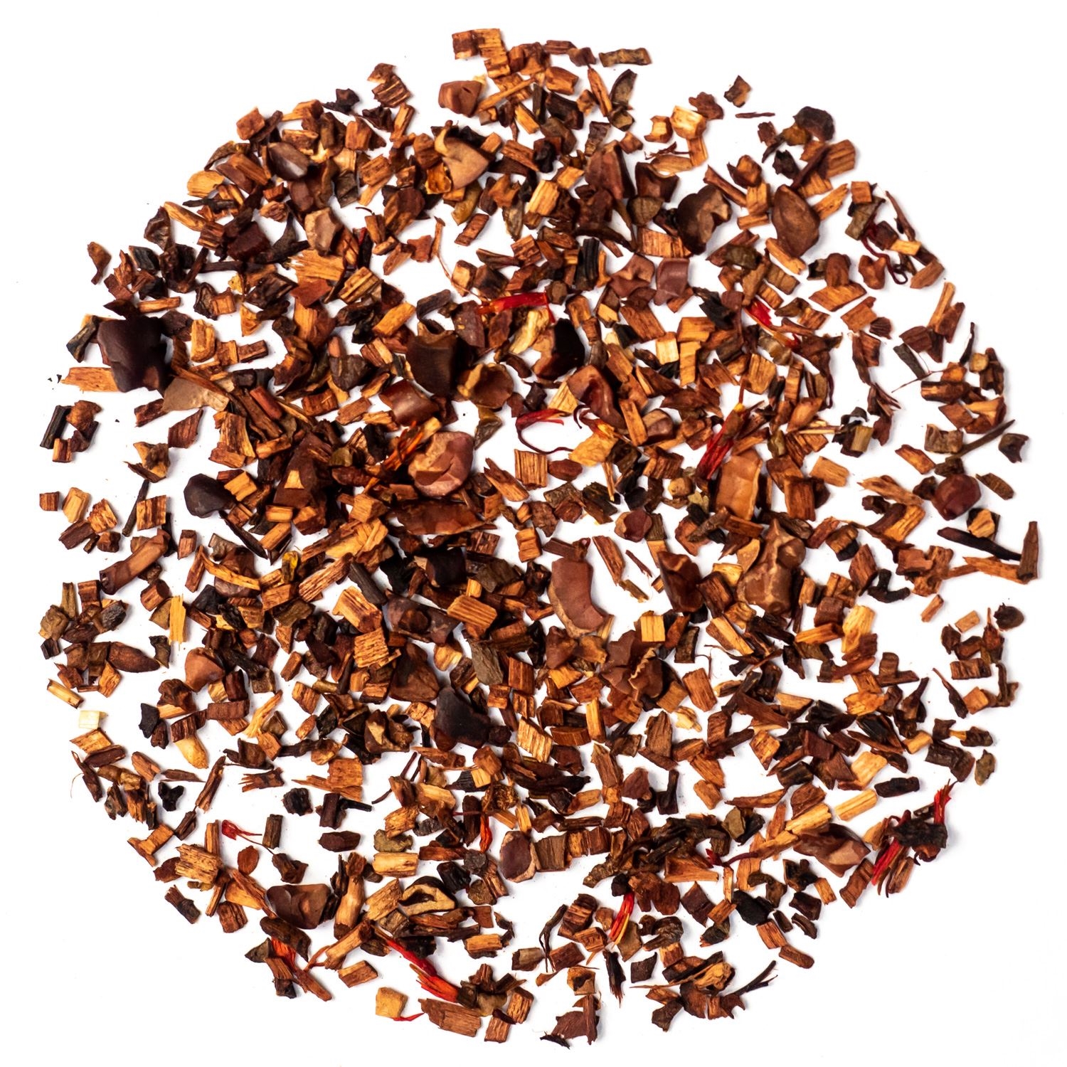 Lose Kakaoschalen für aromatischen Teeaufguss, getrockneter-rhizoma, holzsplitter, chili-rosen, tea-spice, loose-leaf