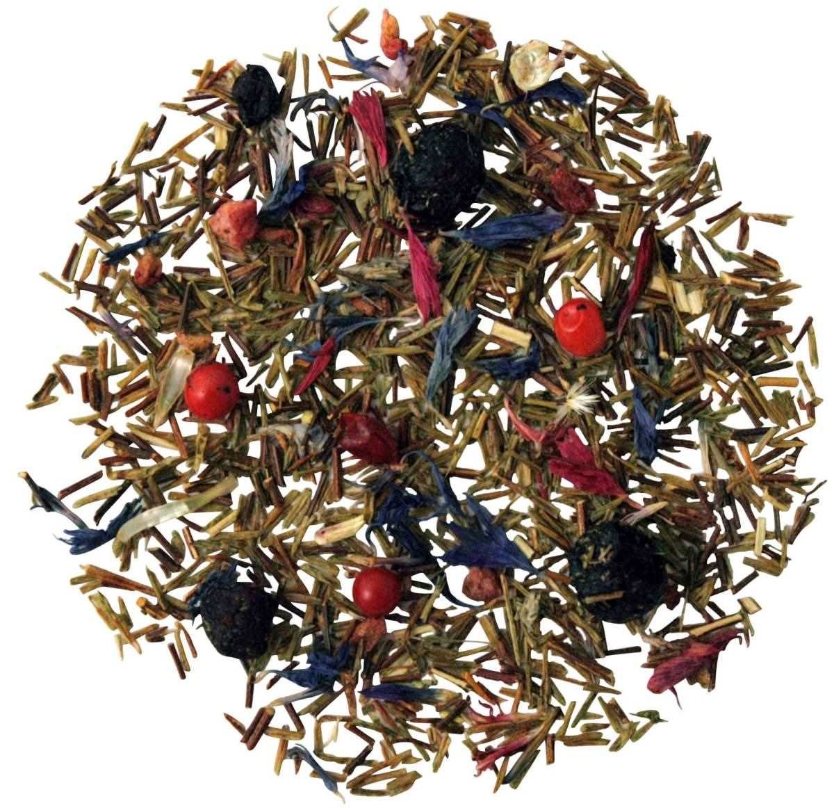 Bunte Rooibos-Früchtetee-Mischung mit Beeren, tee- infusion, Kräutertee, Lose-Blatt, Früchtetee, Himbeere Beeren