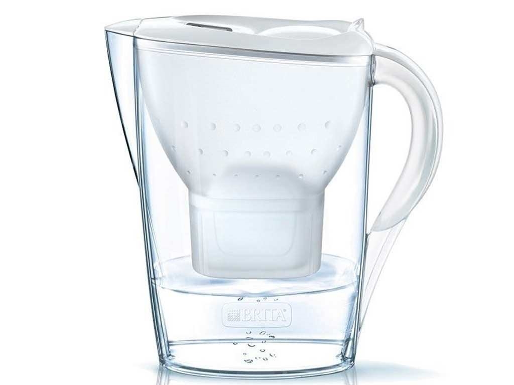 Transparente Brita Wasserfilter-Kanne mit Einsatz, Wasserkaraffe, Karaffe, Glaskaraffe, Wasserfilter, Kühlgerät