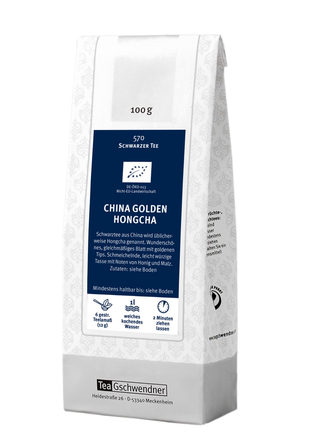 Teegschwendner China Golden Hongcha Schwarzer Tee 100g, Schwarztee, China Golden Hongcha, 100 g, Teebeutel, Bio-Label
