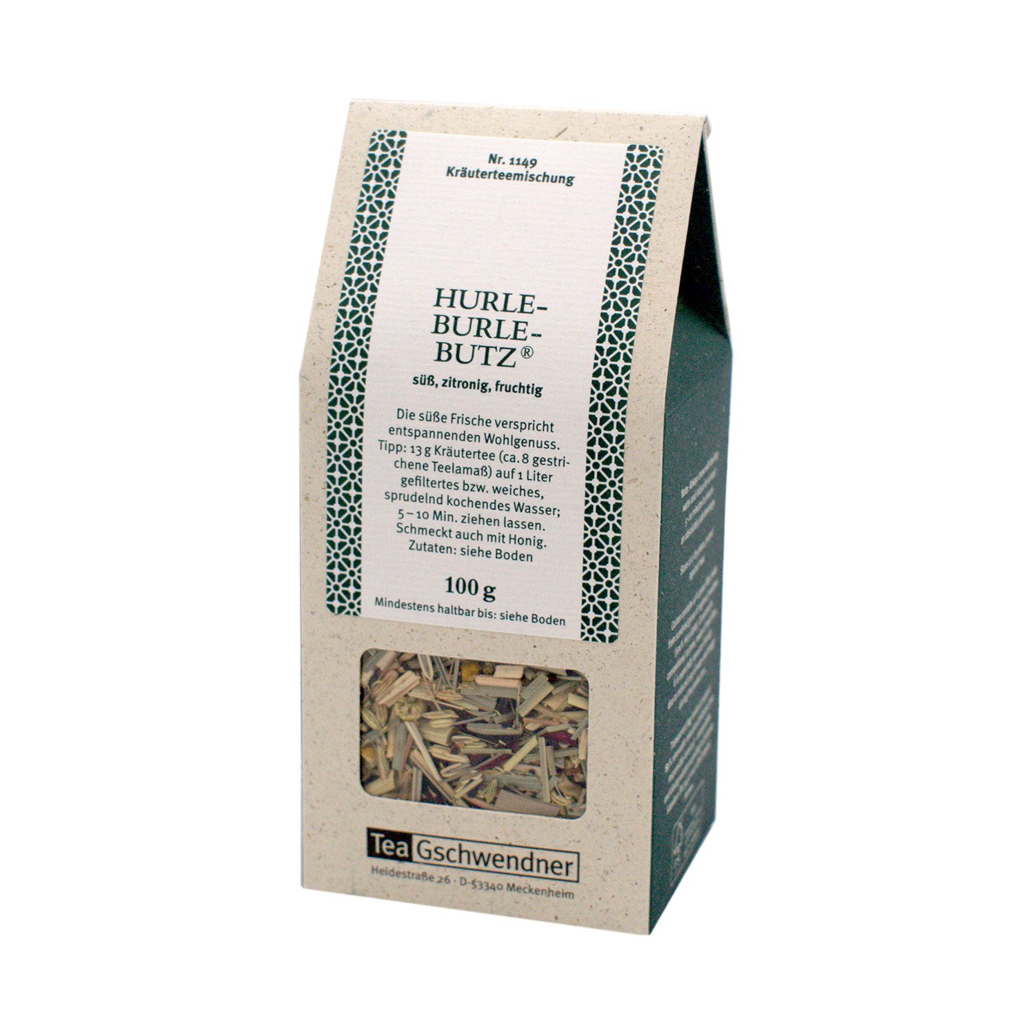 Tee Gschwendner Hurleburlebutz Kräutertee 100g Packung, Kräutertee, Teebeutel, 100 g, Kräutermischung, Meckenheim