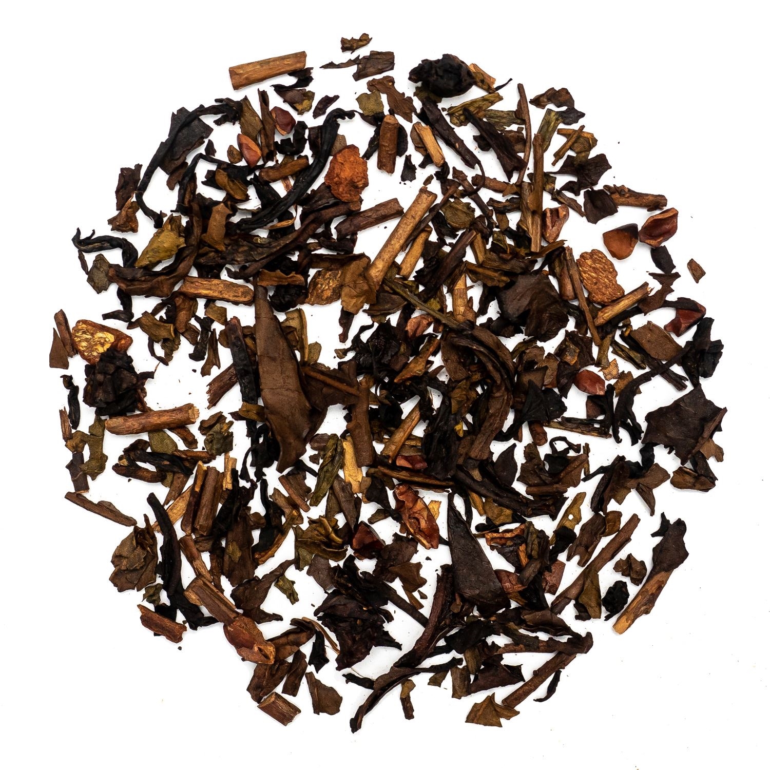 Nahaufnahme von losem Kräutertee mit Blättern, tee, lose blatt, kräutertee, braun, tee-blätter
