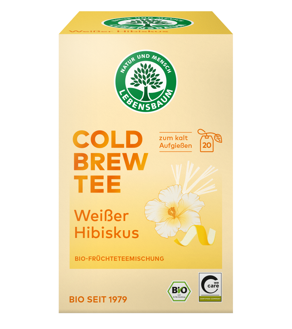 Karton-Verpackung, Cold Brew Tee, Hibiskus, Weiße Hibiskus, Bio-Früchtetee