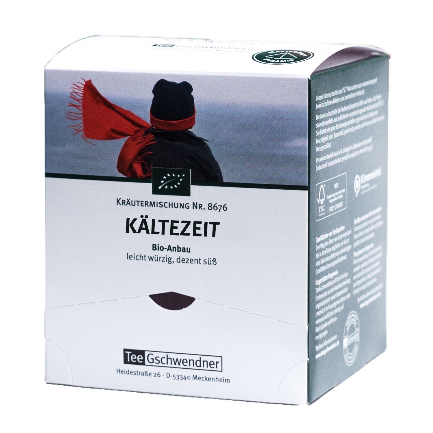 Tee Gschwendner Kältezeit Bio-Kräutertee-Packung, Kräutermischung, Kältezeit, Bio-Anbau, leicht würzig, dezent süß