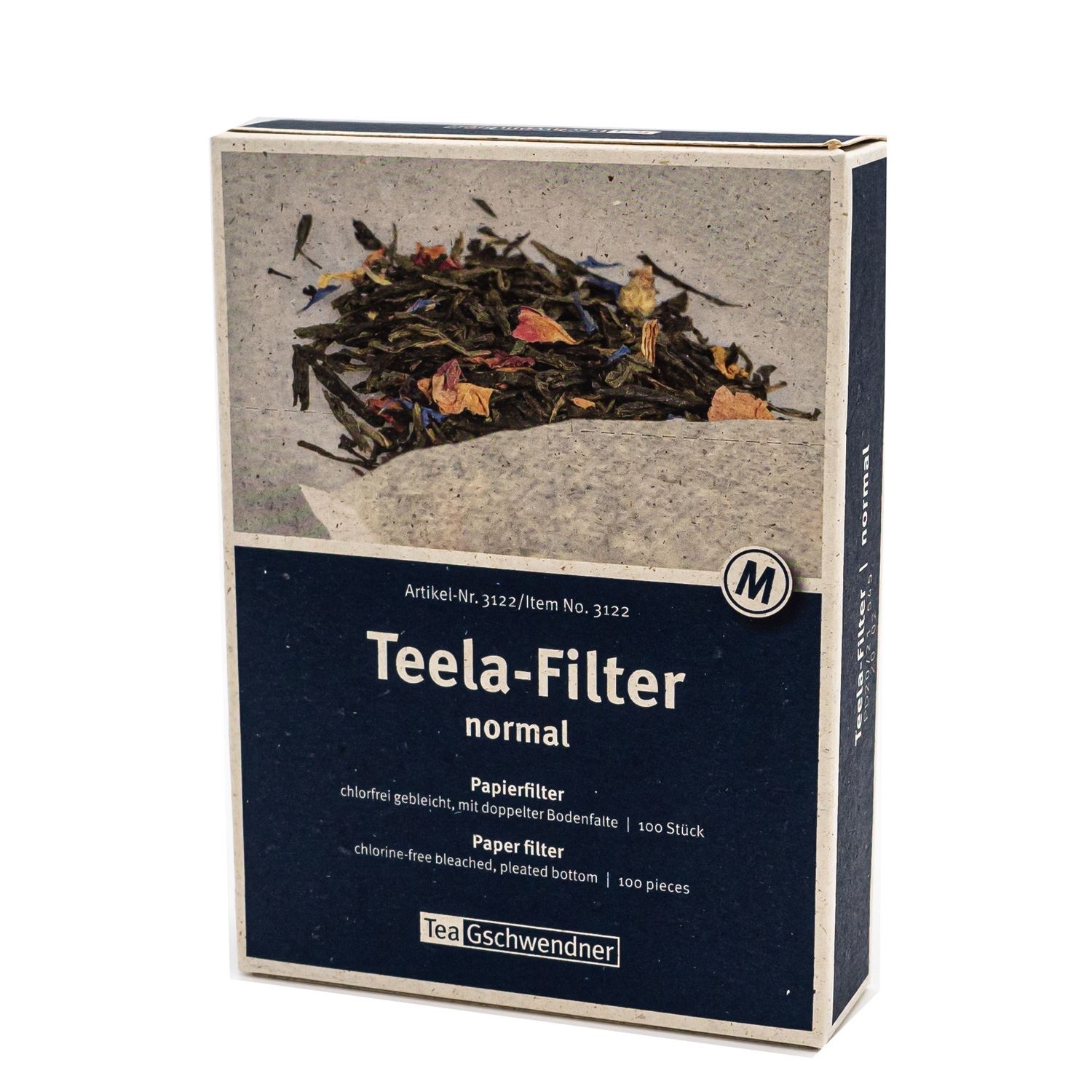 Packung Tea Gschwendner Teela-Filter Größe M, Teela-Filter, Papierfilter, normal, Teebeutel, Filterpapier